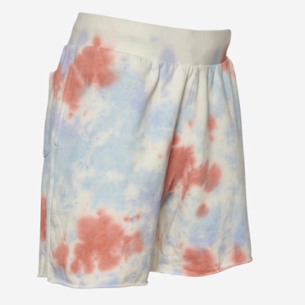 Champion Tie-Dye Athletic Shorts in Cream, Blue & Coral - Picture 4 of 11